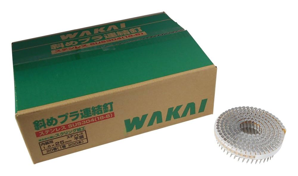 WAKAI 斜めプラ連結釘 32mm 艶消し黒 18巻 Amazon | WAKAI ステンレス 斜めプラ連結釘 1.83X32mm | 連結